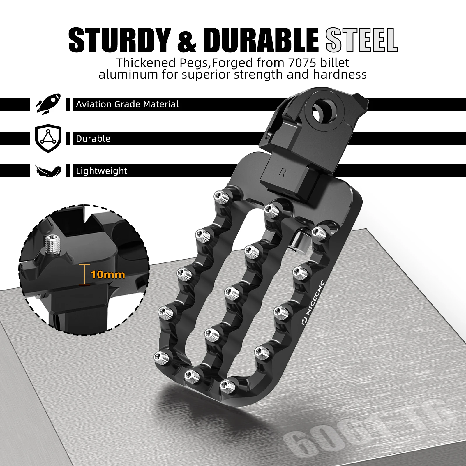 Für KTM 690 SMC R 690 Enduro R 16–24 untere 20 mm Fußstütze Fußraste verstellbarer Ständer für Husqvarna 701 Enduro GasGas 700 SM/ES – Detail 12