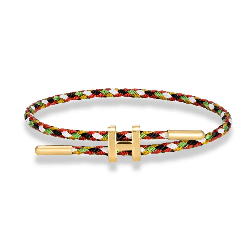 Mehrfarbiges Edelstahl-Drahtseil Verstellbares Armband Wasserdicht Nicht Verblassend Luxuriöser Minimalistischer Paarschmuck Geschenk für Männer Frauen