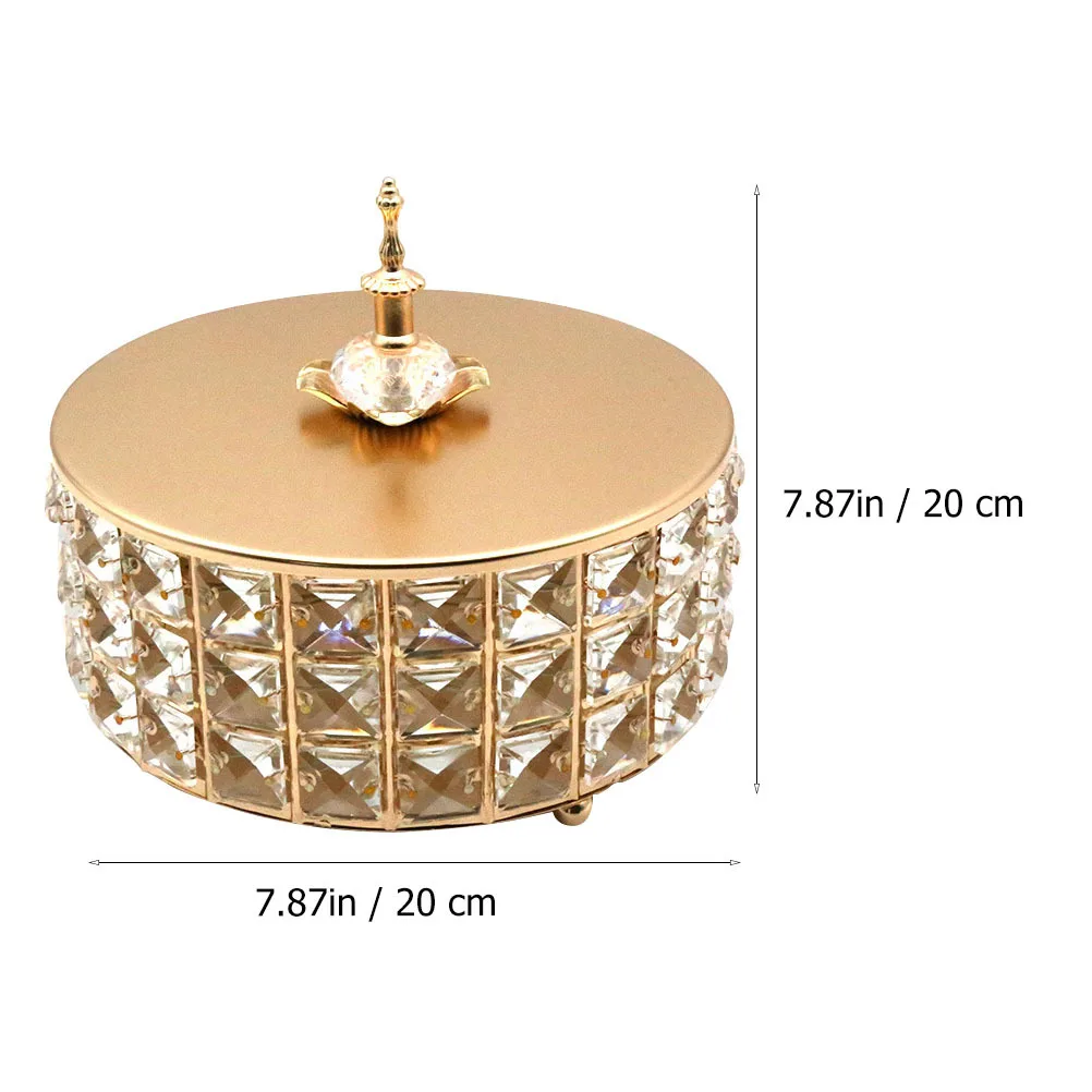 1Pcs Glass Candy Jar Fruit Tray Golden Lid Retro European Style Multipurpose Storage Container for Home Kitchen Use