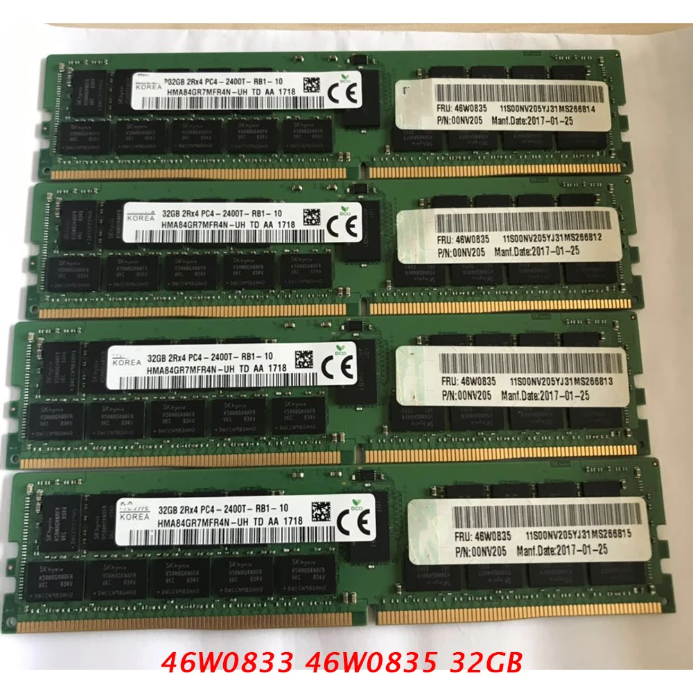 1 PCS For IBM 46W0833 46W0835 32GB DDR4-2400 RDIMM PC4-19200T-R X3850 X6 X3950 X6 X3650 M5 High-Quality Server Memory