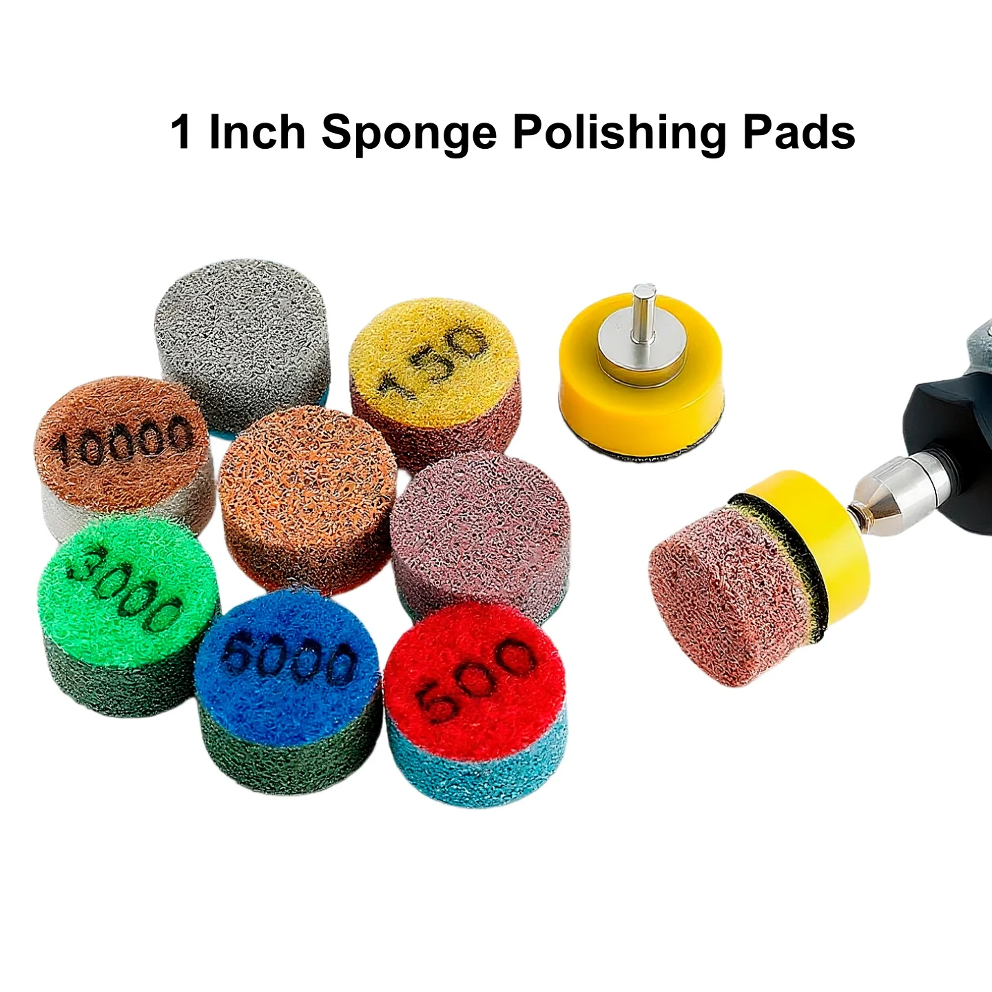 

8 шт. 1 дюйм 25 мм губка полировальные подушечки влажный буферный диск для шлифования мрамора, гранита, бетона, камня 150 # -10000 # Грит