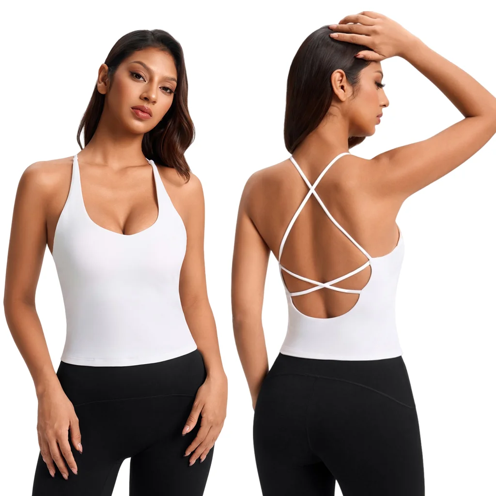 

Lemon Wholesale Pilates Tops Padding Yoga Shirt Push Up Gym Top Woman Sportswear Workout Clothes Fitness Rashguard Beige