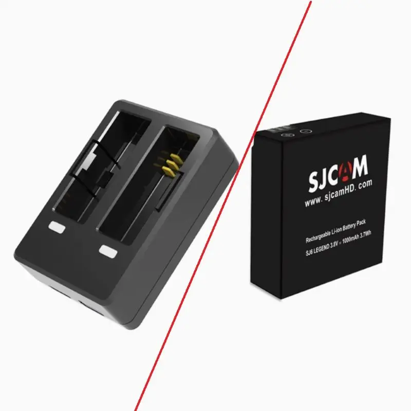 Akcesoria SJCAM Oryginalne baterie SJ6 Pro Akumulator/Pojedyncza Ładowarka Obudowa na Baterie do Kamery Sportowej SJCAM SJ6 Legend