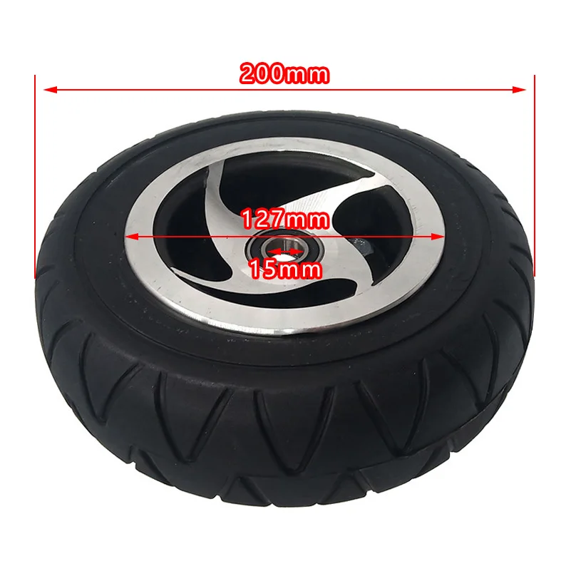 8 Inch 200x60 Solid Tire, including Bearings hub Wheel,for Older Age Scooter Electric Quad Bike Tire Replacement Parts