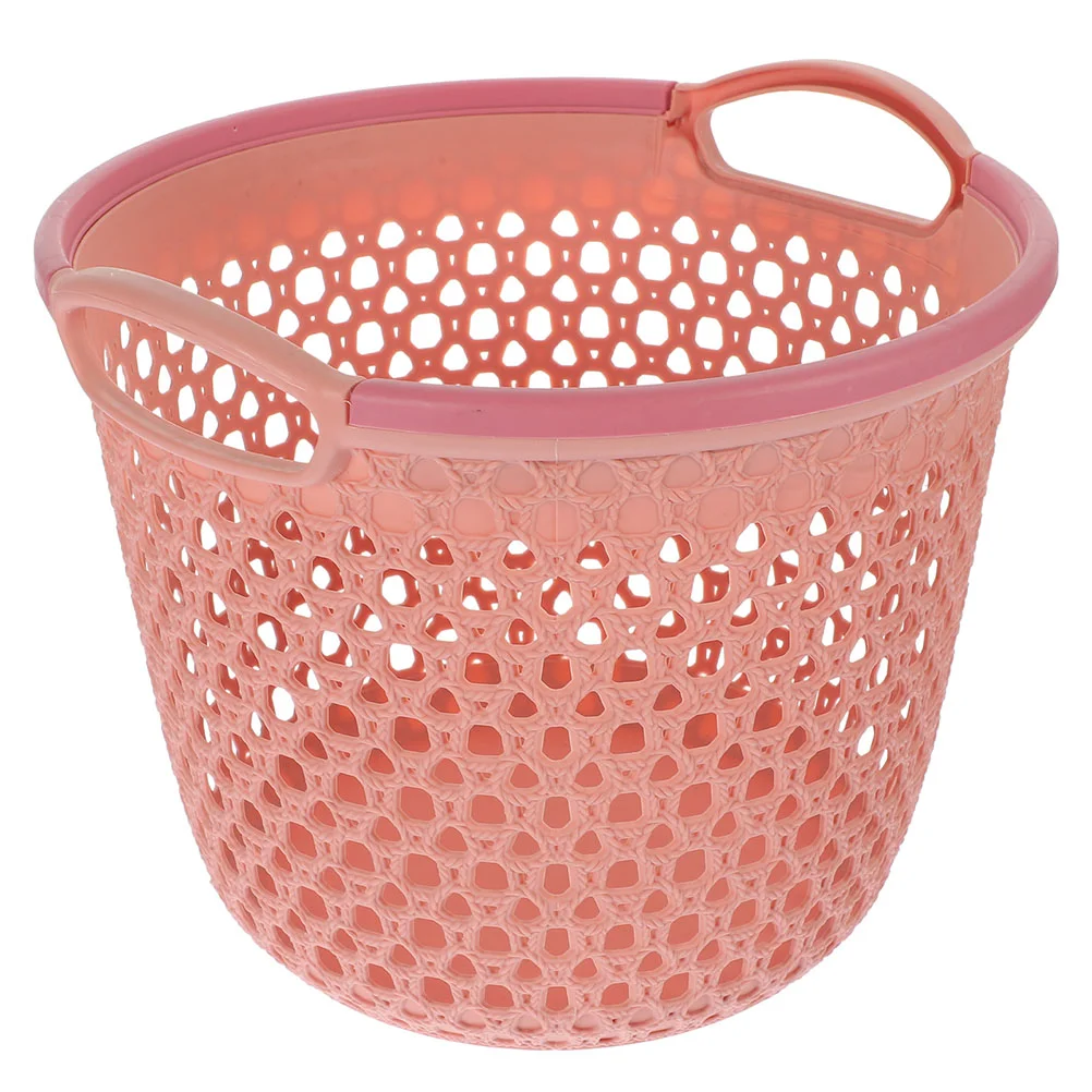 Flexible Laundry Basket Plastic Hamper Dirty Clothes Hamper Toy Bin Portable Round Bin Carry Handles Clothes Bedroom