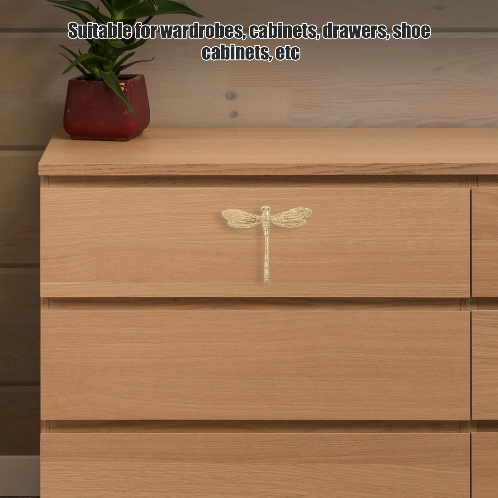 Unique Brass Dragonfly Drawer Knob Smooth Comfort Grip Cabinet Handle for Dressers Cabinets Drawers Closets Vintage Modern