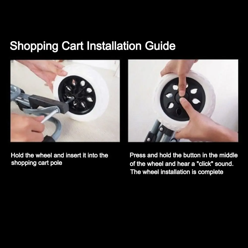 2Pcs EVA Shoppin Cart Wheels 6.3Inch Replacement Travelling Trolley Caster Flexible Anti Slip Tire Wheel Luggage Accessories