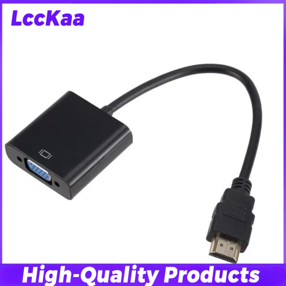 HDTV naar VGA-adapter Hoge snelheid HDMI-compatibel naar VGA-converter Man naar VGA Female HD Scaler Videokabel Snoer voor pc-laptop