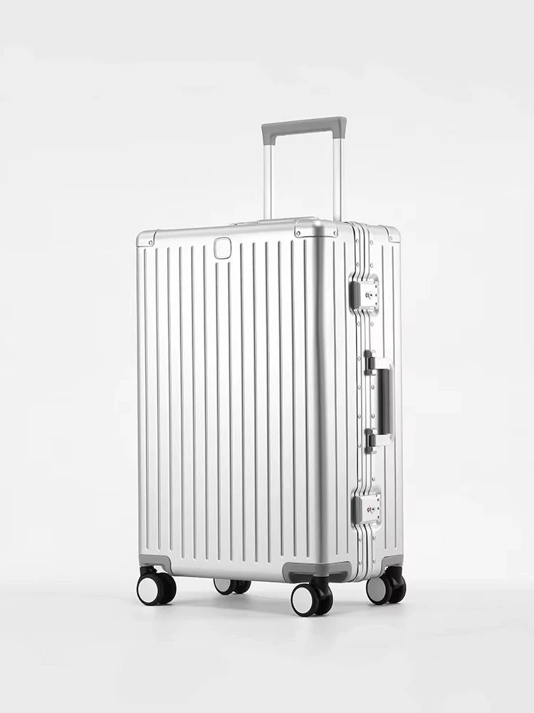 100 % Aluminium-Magnesium-Legierung, luxuriöser, modischer Koffer mit Drehrädern, TSA-Schloss, Rollgepäck, Damen-Reisekoffer, 20/24/26/29 Zoll.