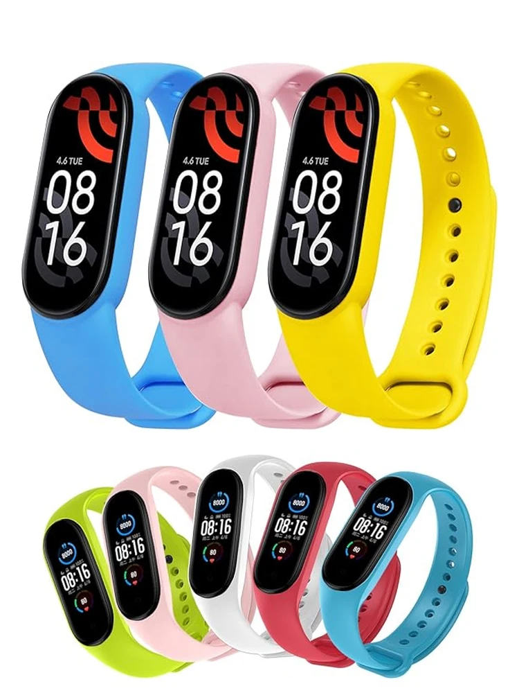 Silicone strap for Xiaomi Mi Band 7 5 6 NFC bracelet wrist Miband Replacement belt pulsera Sports correa mi band 7 Watch band