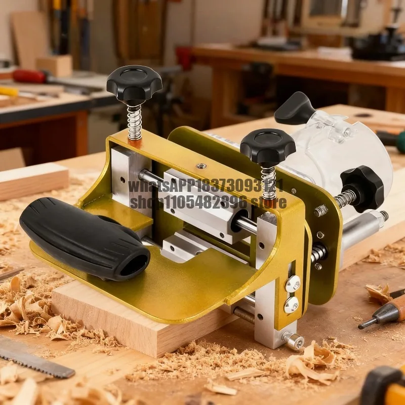 2 in 1 Invisible Fastener Slotting Bracket Mortising Jig, Woodworking Trimmer Tool with Adjustable Slotting Width Height Locator