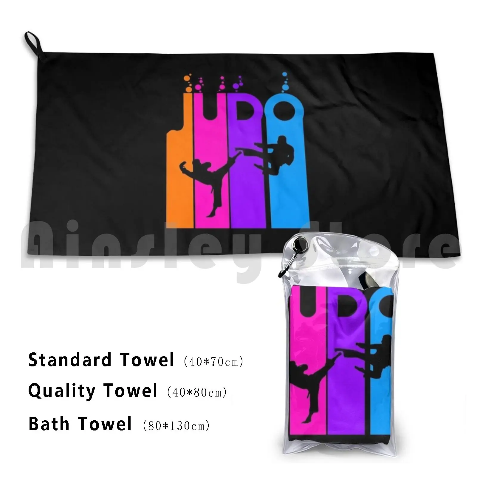 Judo Colorful Bubbles Bath Towel Beach Cushion Extreme Sport Idea Sport Hobby Adrenalin Thrill Fun Leisure