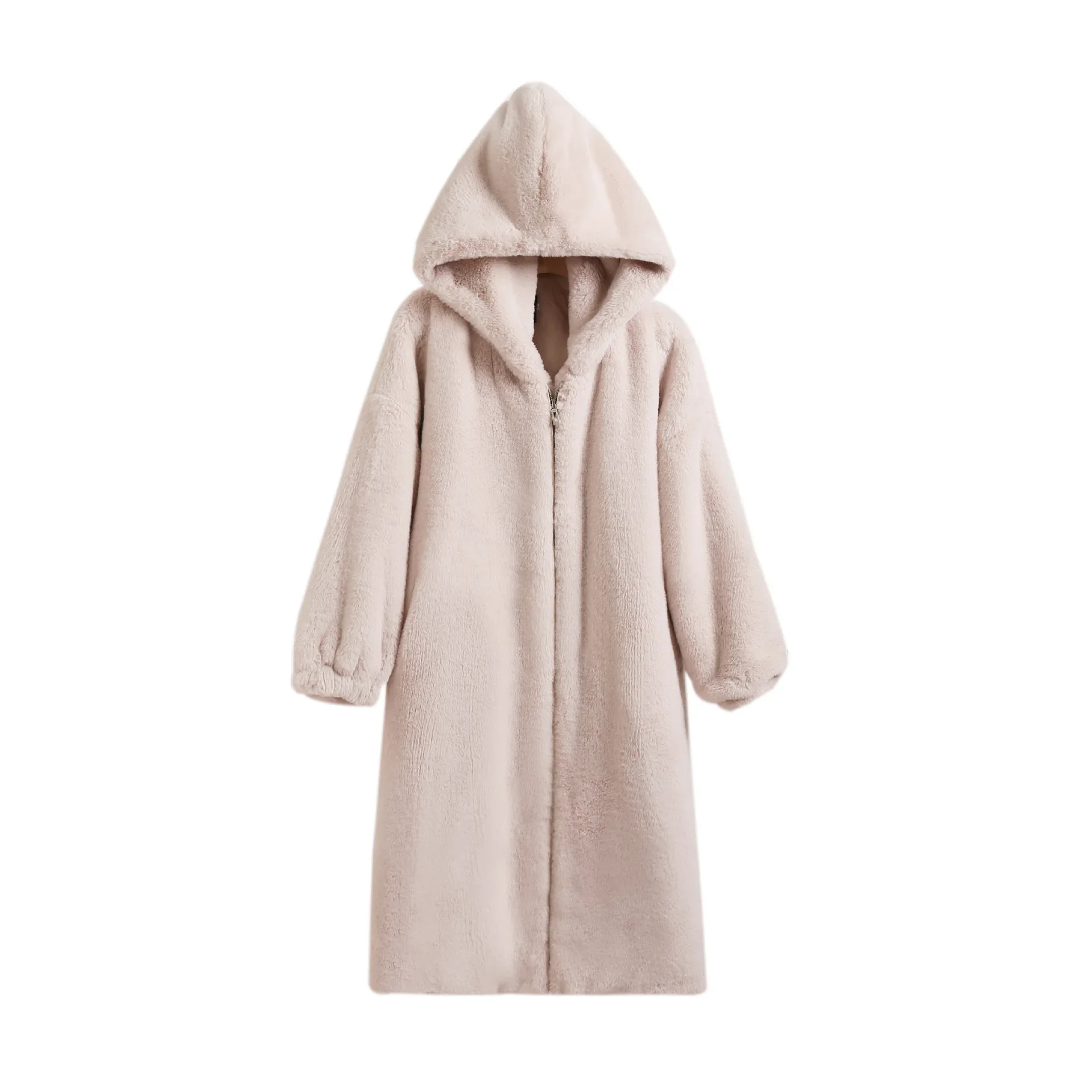 Veste à capuche en fausse fourrure pour femme, Parkas en fourrure BontAMG, Manteau maxi, Long, Chaud, Luxe, Ceinture, Noir, Rose, Optique, Automne, Hiver