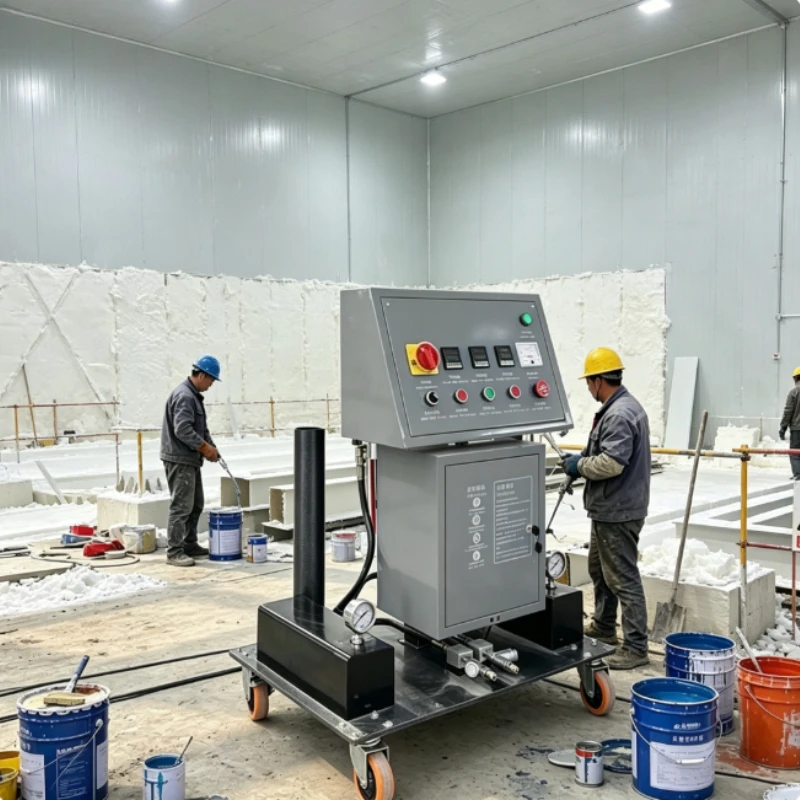Mobile PU Foam Spraying Machine Electric Polyurethane Sprayer Adjustable Output For Thermal Insulation Renovation Works