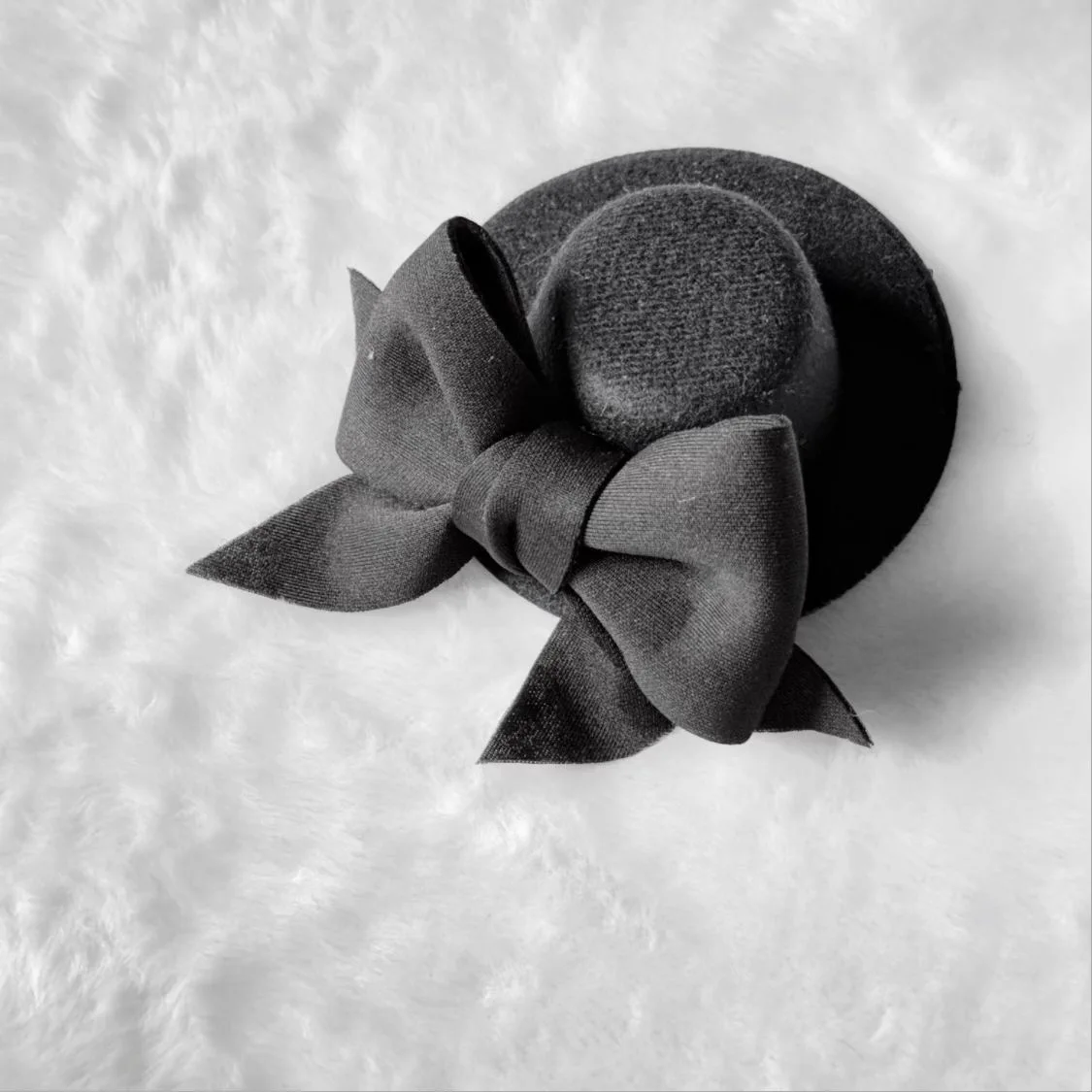 Black Gothic Bowknot Mini Top Hat Hair Clip Headdress Original Lolita Bow Banquet Prom Party Girls Hair Accessories