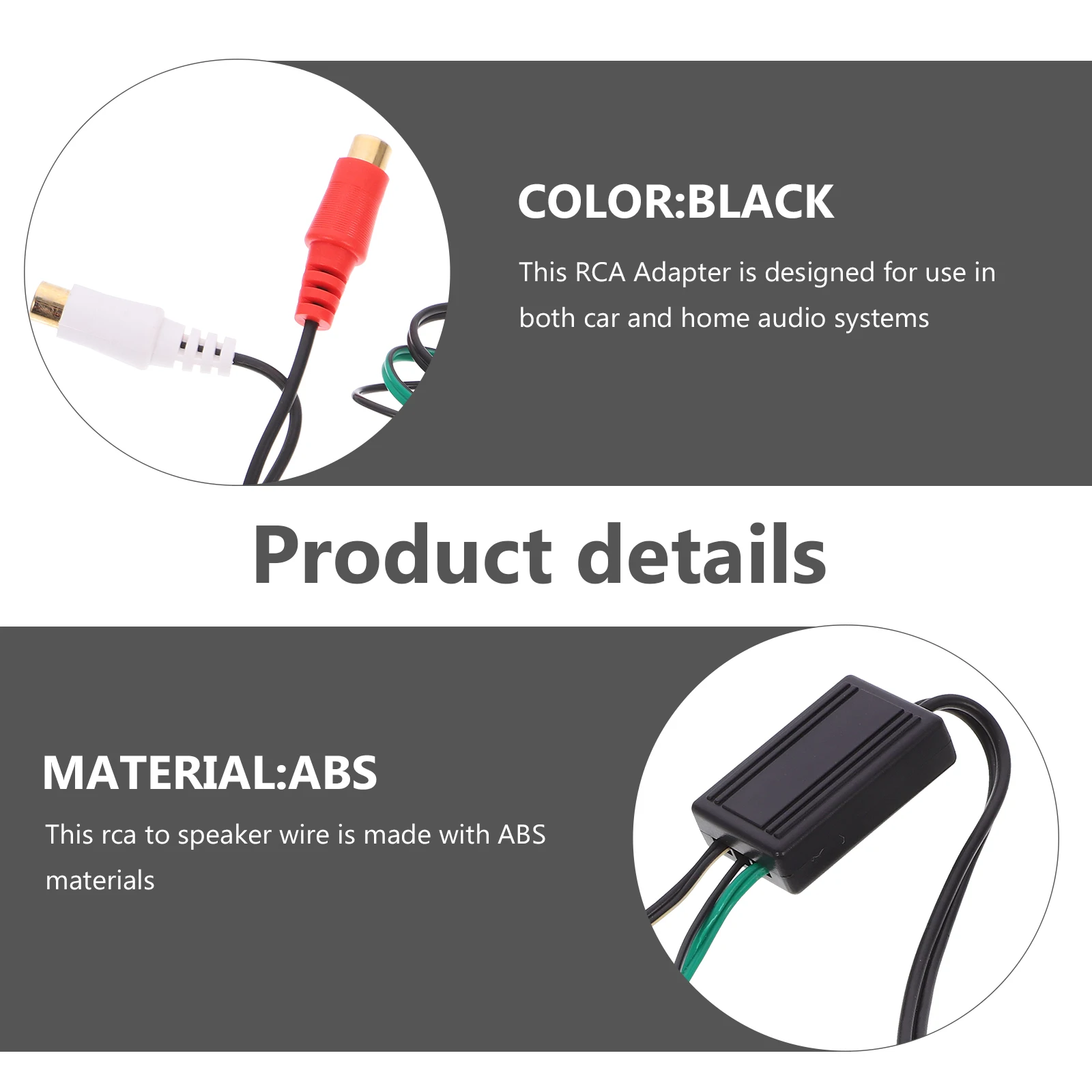

Horn Cable Car Audio Speaker Wire Converter Subwoofer Line Output Vehicle ABS Durability Speaker Wire to RCA for Subwoofer