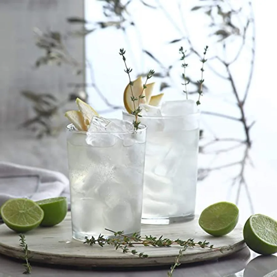 Highball Beer Glasses Set of 6 Stackable Water Pint Beer Glass Set 17.5 oz Ideal for Serving Beverages Wheat Beer Iced Latte Pe