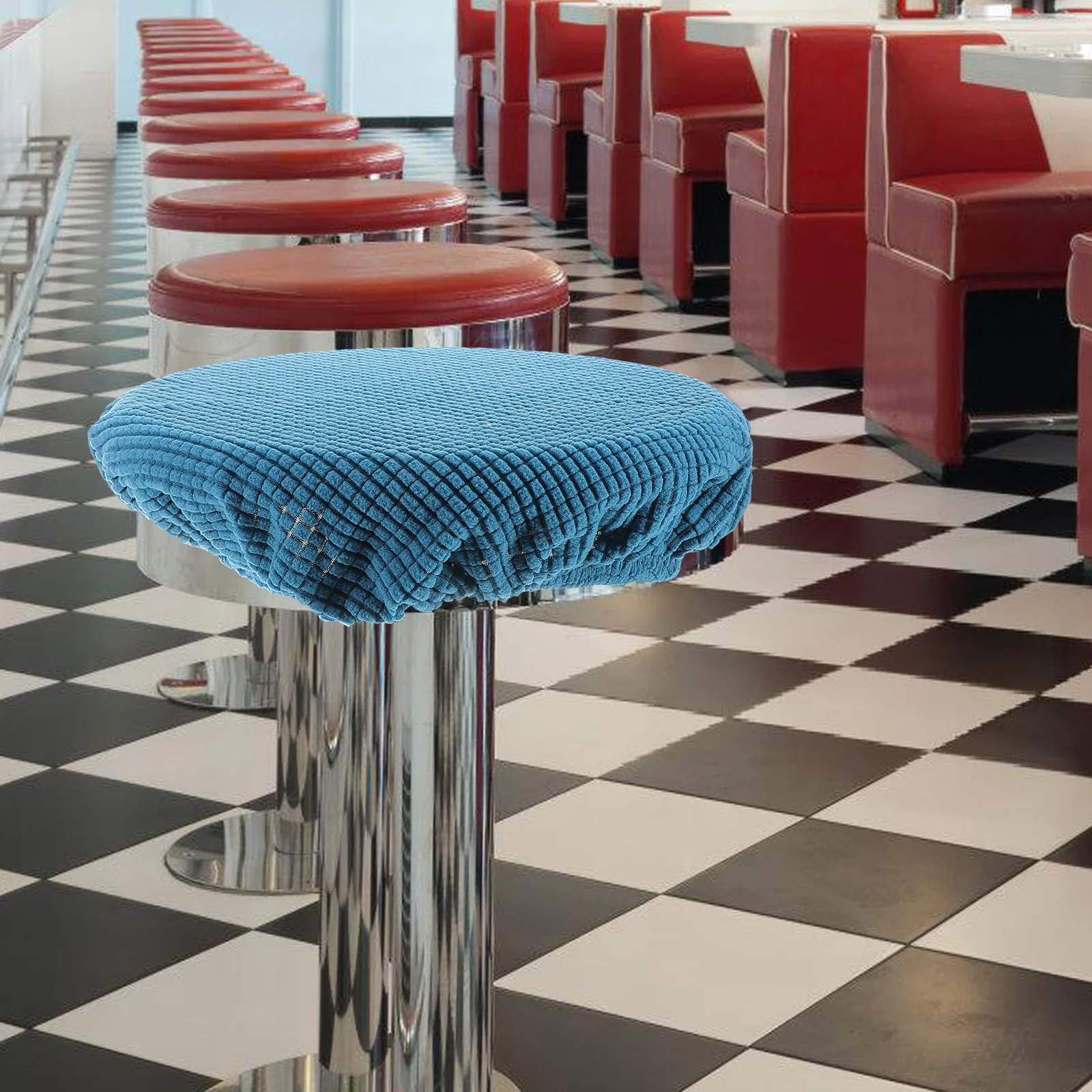 

Round Stool Elastic Seat Covers Furniture Tablecloth Green Polyester Home Use Anti Dust Chair Protector Round Chair Cover Sofa