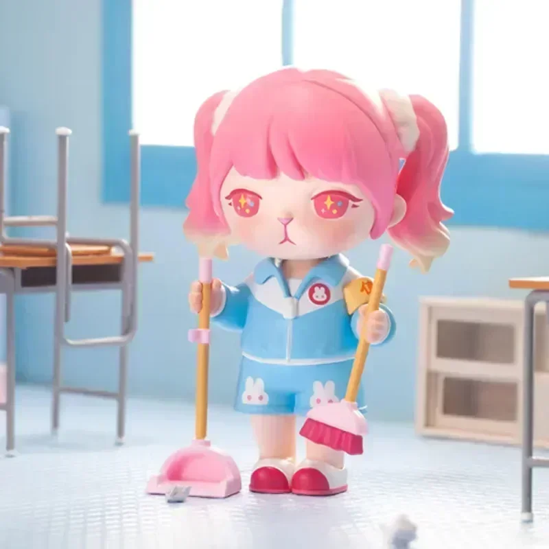 

POP MART Bunny School Campus Series Kawaii Anime Action Figure Blind Box Mystery Dolls Surprise Gift for Girls