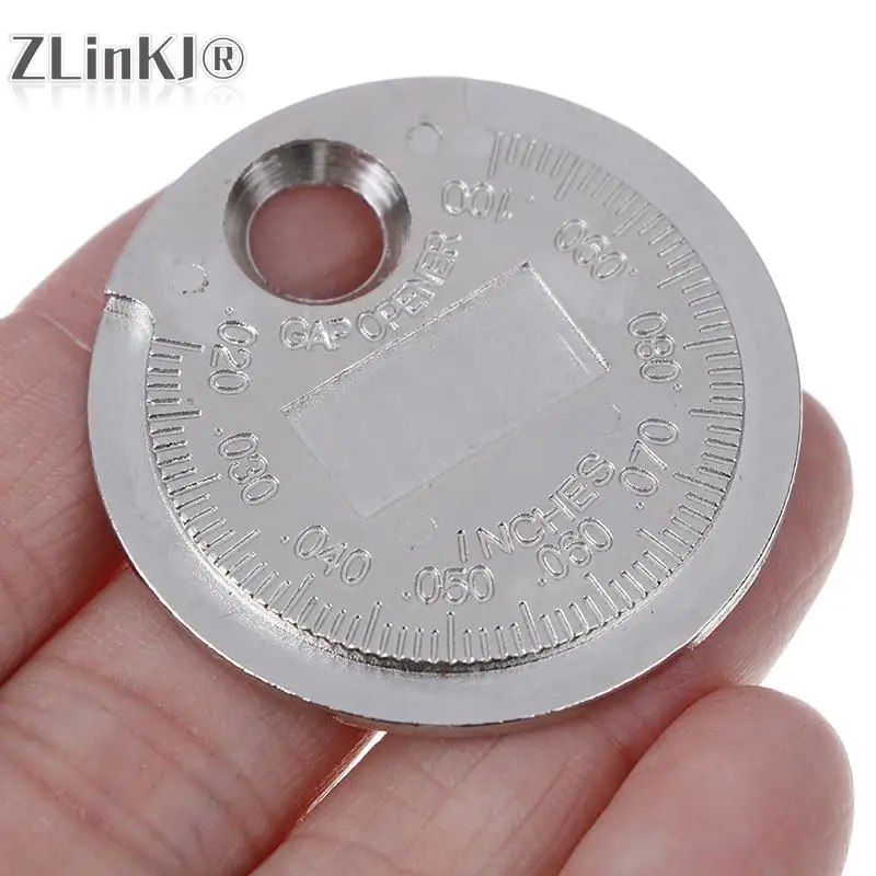 New 1pc Spark Plug Gap Gauge Measurement Tool Coin- Type 0.6-2.4mm Range Spark Plug Gage Caliber Measuring Tool