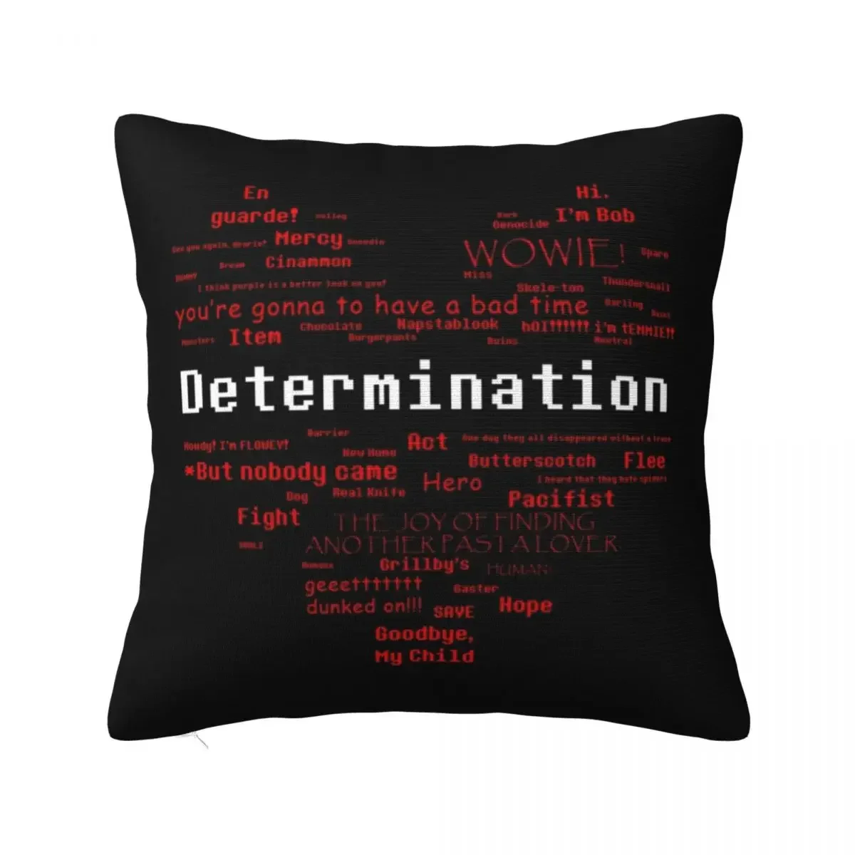 Undertale Word Heart Throw Pillow, almohadas de sofá de lujo, artículos de decoración del hogar de anime girl