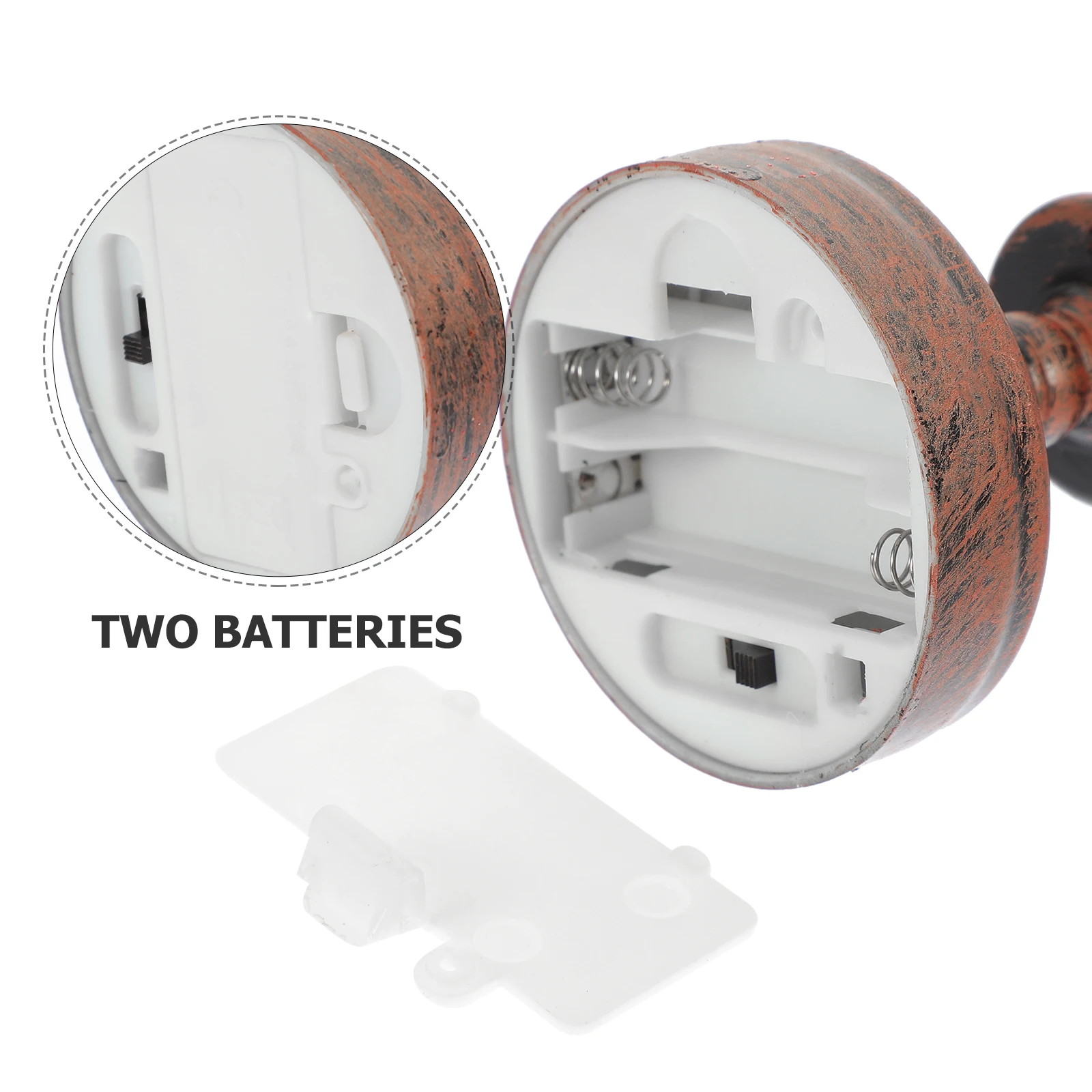 

2 Pcs Retro LED Flashing Light Lights Halloween Flameless Tealight Candles Electric Pp Taper