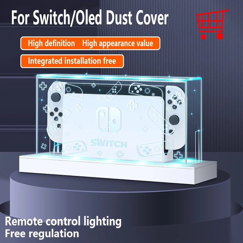 for nintendo switch oled light housing for Zelda switch dust cover transparent shell Display base luminous base 20 color RGB