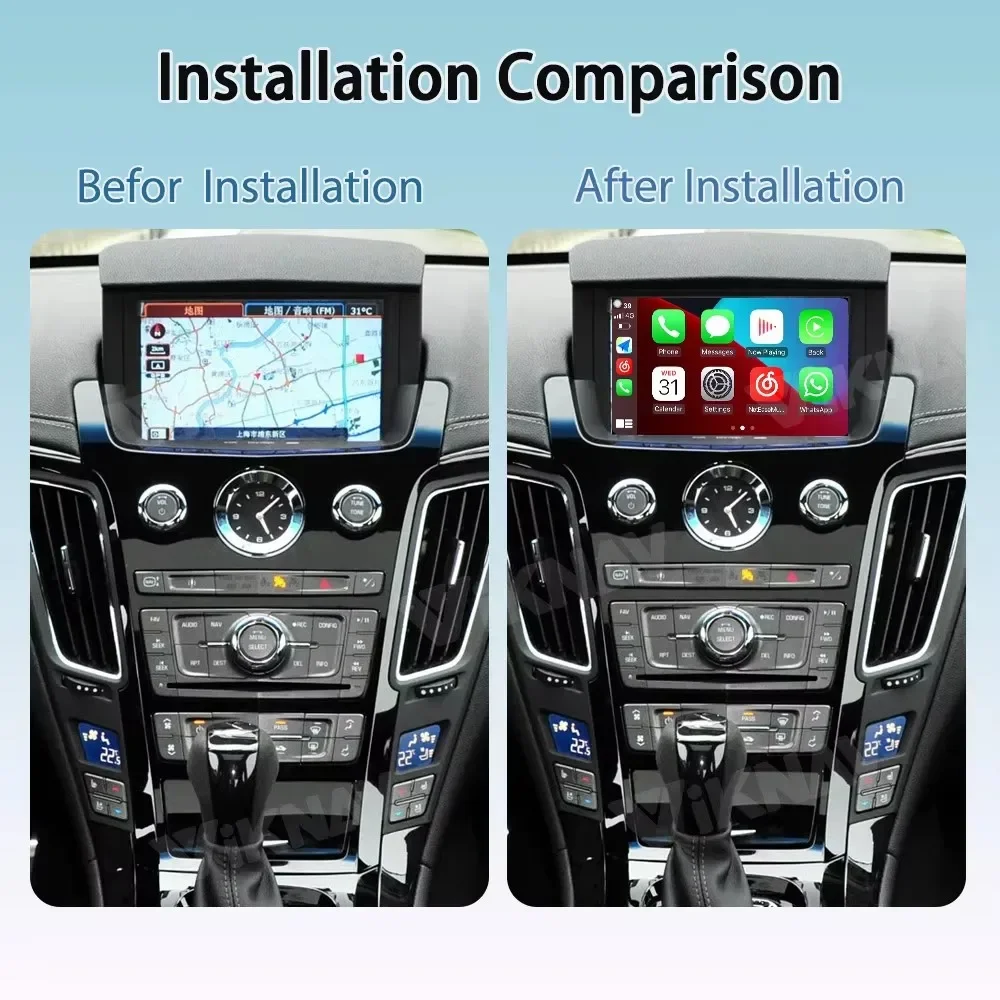 For Cadillac CTS 2009-2012 CarPlay OEM Car Screen Interface Decoder Box MuItimedia Wireless GPS DVD Android Auto Player Stereo