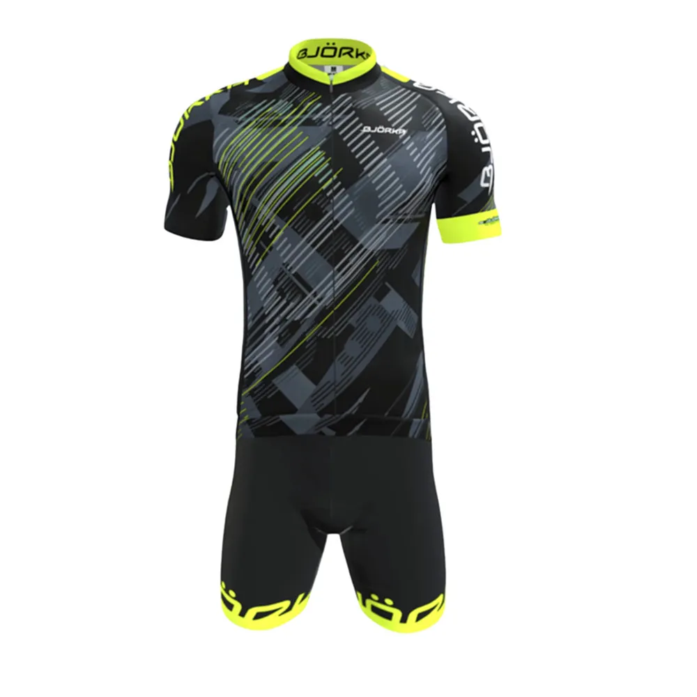 2023 Bjorka Summer Cycling Sets Men\'s Short Sleeve Jerseys And Gel Pad Bib Shorts For Long Time Riding Clothing Ciclismo Maillot