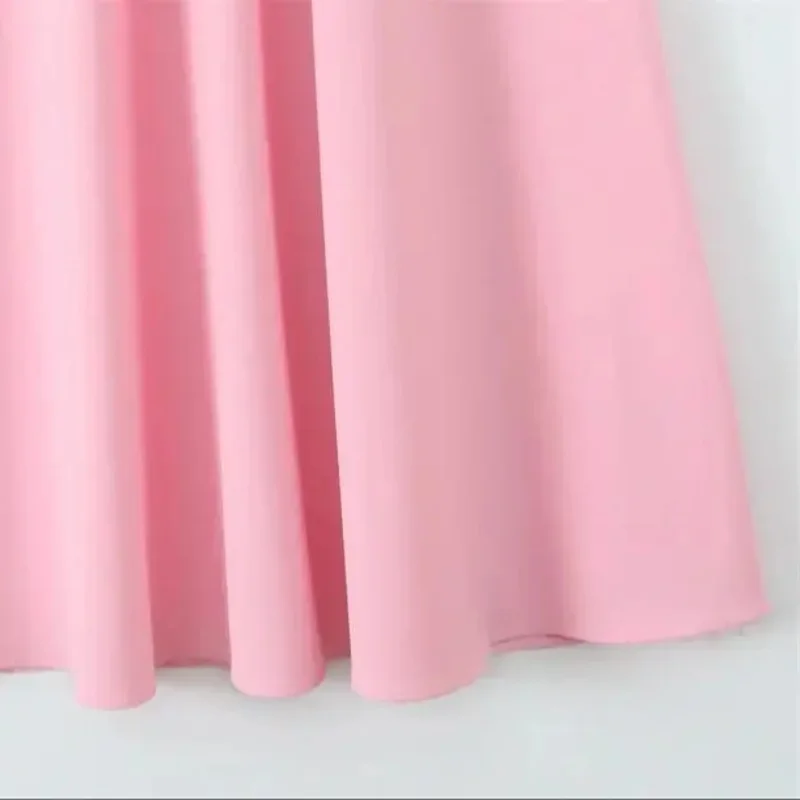 

Women's Pink Backless Sleeveless Dress, Long Zipper, Drapey Vacation Style, Casual Summer Fashion, 2025