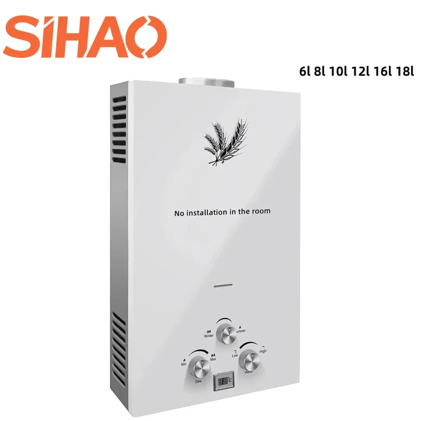 6L-18L LPG Propane Tankless Gas Water Heater Stainless Steel Instant Portable for Outdoor Camping RV Home Shower