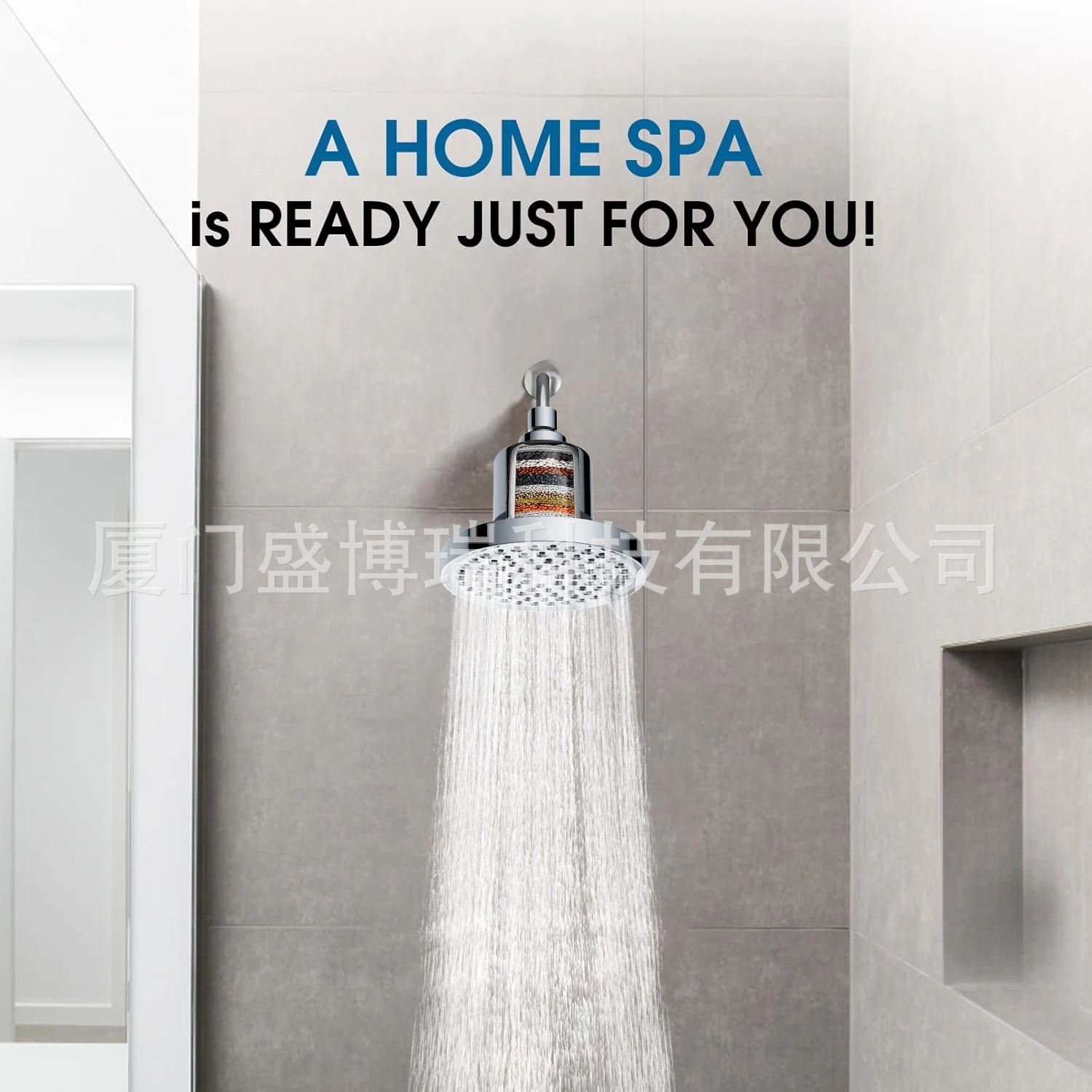 6 Inch 25 Grade Filter Bath Pressurized Top Spray 7 Functions Removable Replacement Filter Shower Head