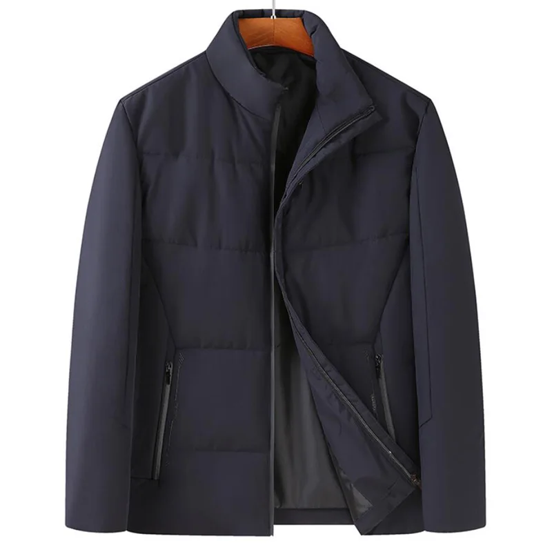 Parkas de Color sólido para hombre, chaquetas gruesas y cálidas con cuello levantado, abrigo informal a la moda, 150KG, 7XL, 8XL, novedad de invierno