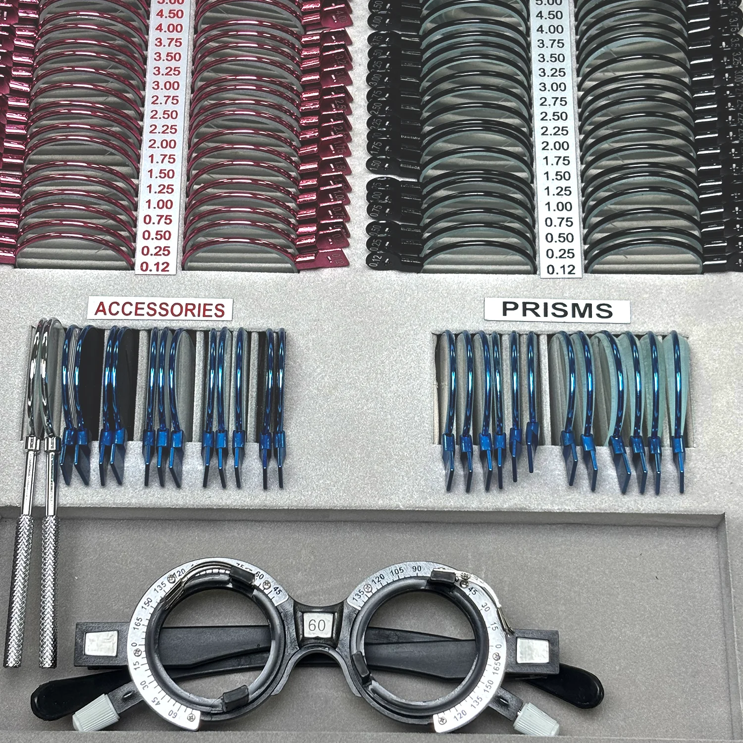 Hot Sale Optical 266 pieces Ophthalmic Trial Lens Set Ophthalmic Instruments Optical Tool Set Case Optometry Rim Aluminium