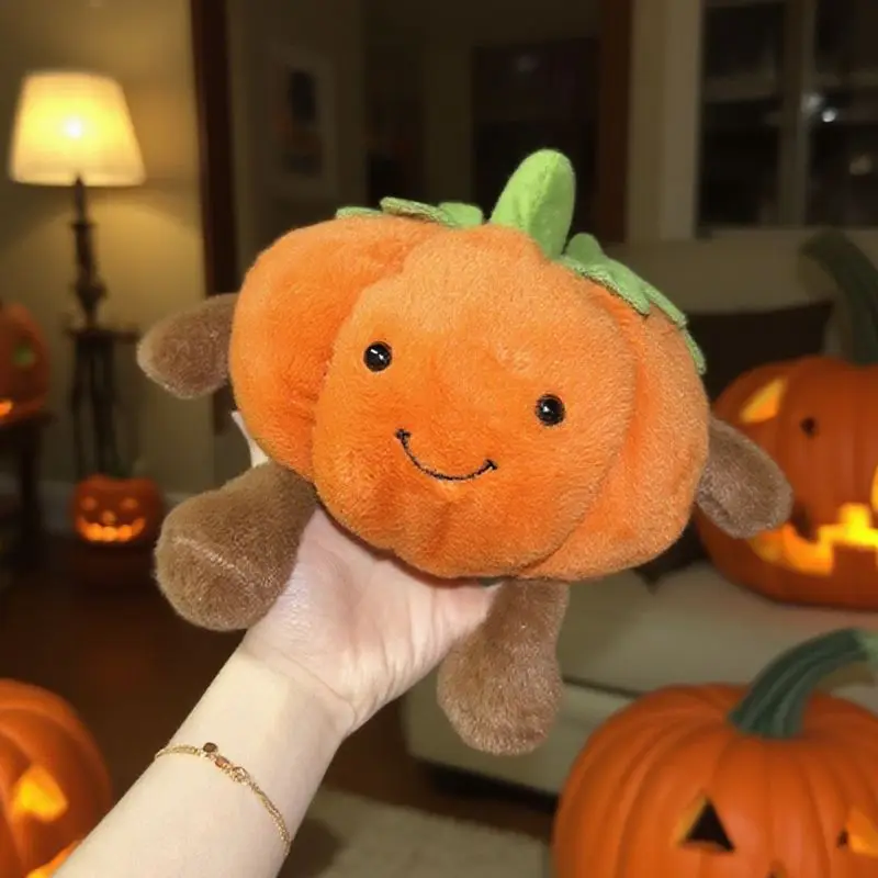 Jouets citrouille en peluche 20x25cm, fruits Orange Kawaii, jouets de dessin animé en peluche pour garçons et filles, cadeaux de noël, d'anniversaire et d'halloween