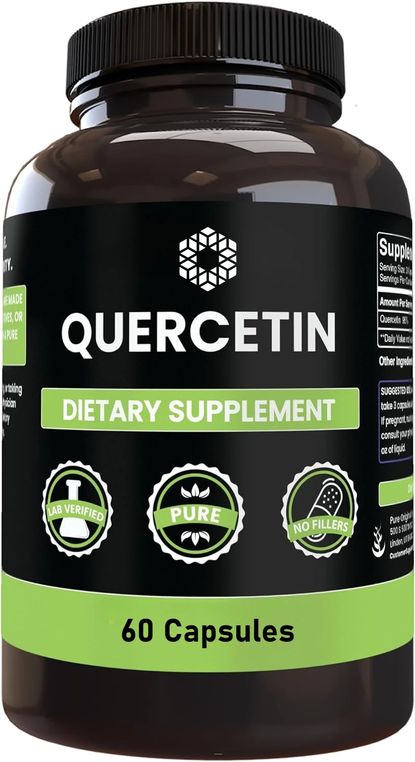 

Quercetin Capsules, Ultra Strength Bioflavonoid Supplement for Immune Support, Non-GMO, Gluten-Free