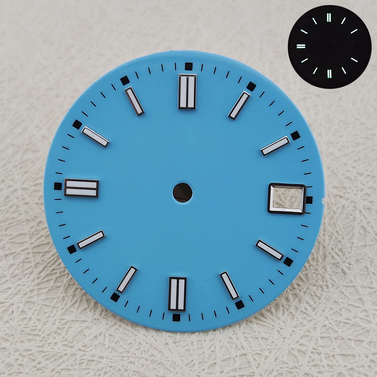 Nem-esfera NH35 NH36 de 28,5mm, Dial de diamante con logotipo personalizado, esfera verde brillante, accesorios de reloj NH35, adecuado para movimiento NH35, NH36