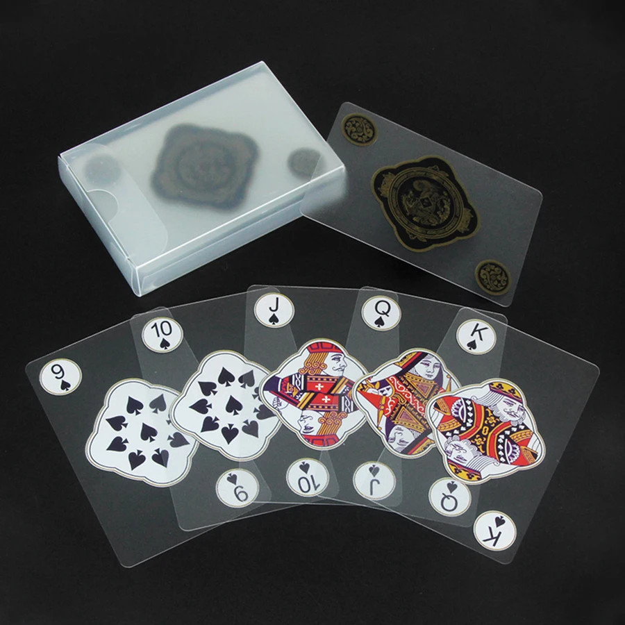 

Waterproof Transparent Plastic Playing Cards 2Sets Creative Durable PVC Poker for Deck Board Game and Classic Card Games Access