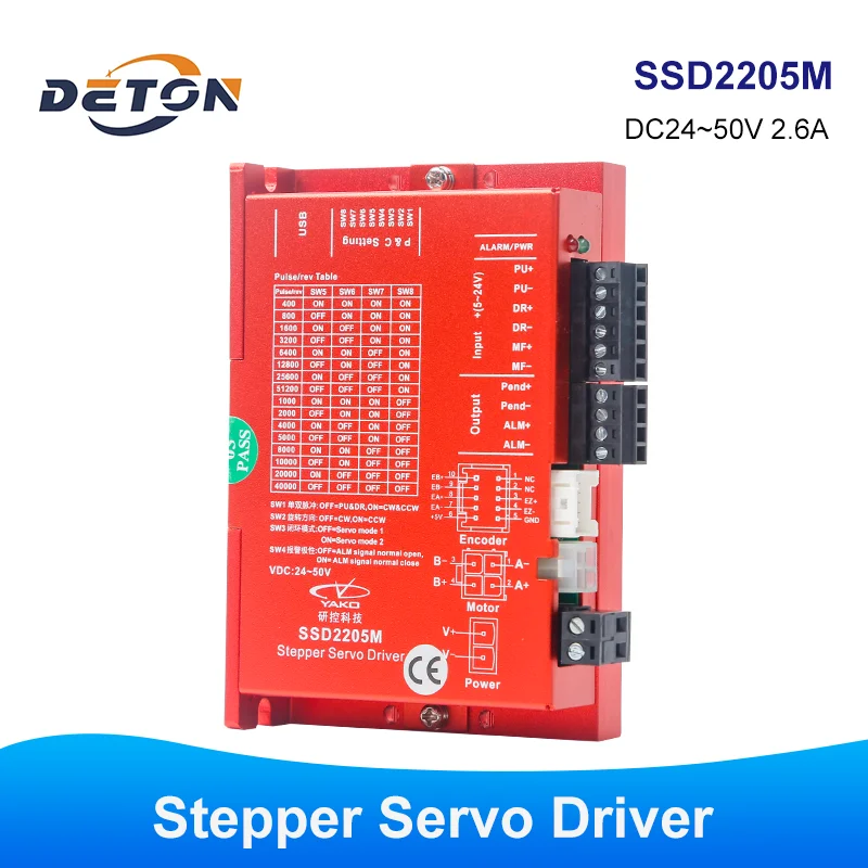 

SSD2205M motor driver YAKOTEC DC24~50V 2.6A stepper motor controller can be used in high-precision processing equipment