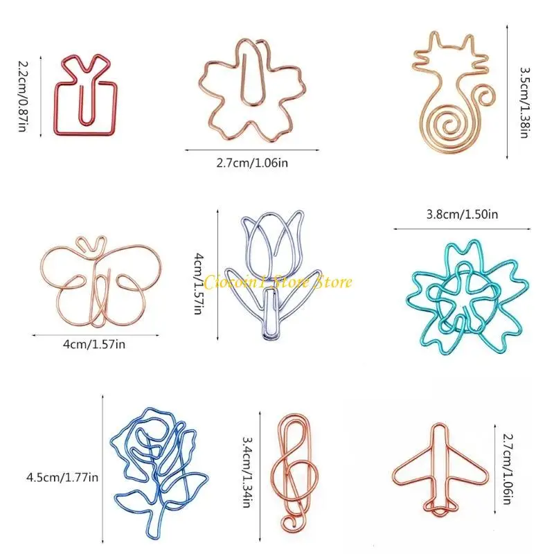 10Pcs Creative Paper Clips Metal Paper Clip Small Book Marker Clip Decorative Paper File Clips for File Paper Photo