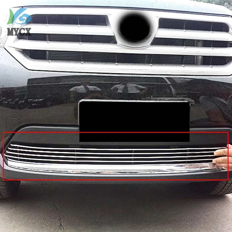 High Quality Stainless Steel Front Grille Around Trim Racing Grills Trim Fit For Toyota Highlander 2012