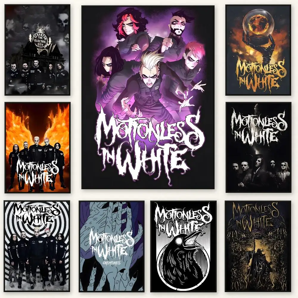 Metal Band M-Motionless In White Poster Frameless Peel-and-Stick Removable Wall Art Print