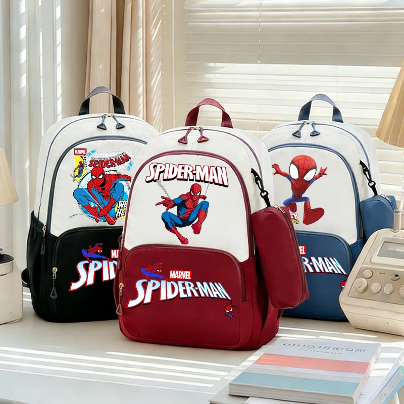 

Cute Spidermans Kids Boy High Capacity Backpack Pencil Case Movie for Student Stationery Cartoon Schoolbag Pen Bag Birthday Gift