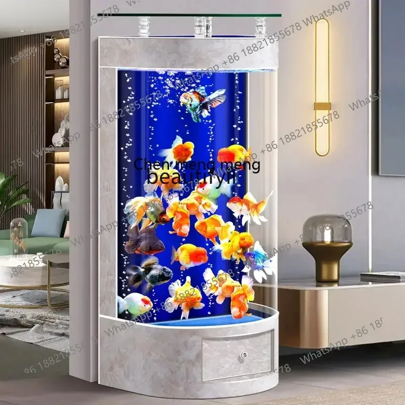 

F181 l New Semi-Circular Ecological Household Advanced Small Living Room Fish Tank Circulating Filter Aquarium