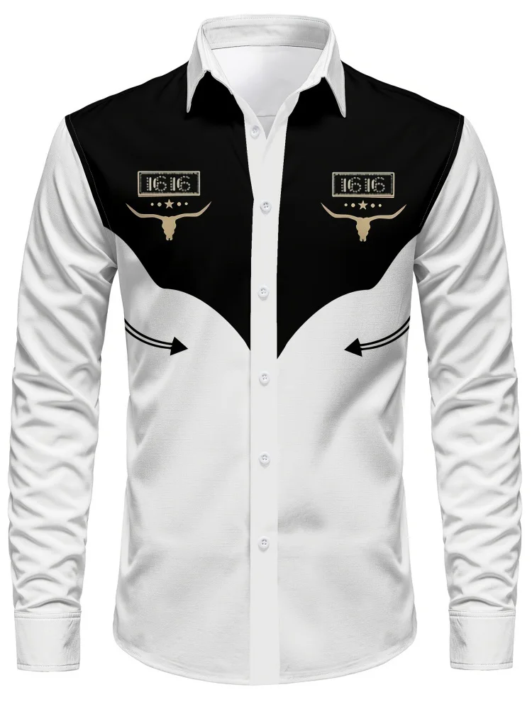 

Осенняя модная мужская рубашка с длинным рукавом, дышащая повседневная рубашка с воротником на пуговицах, джинсовая рубашка в стиле ретро с длинными рукавами в западном стиле