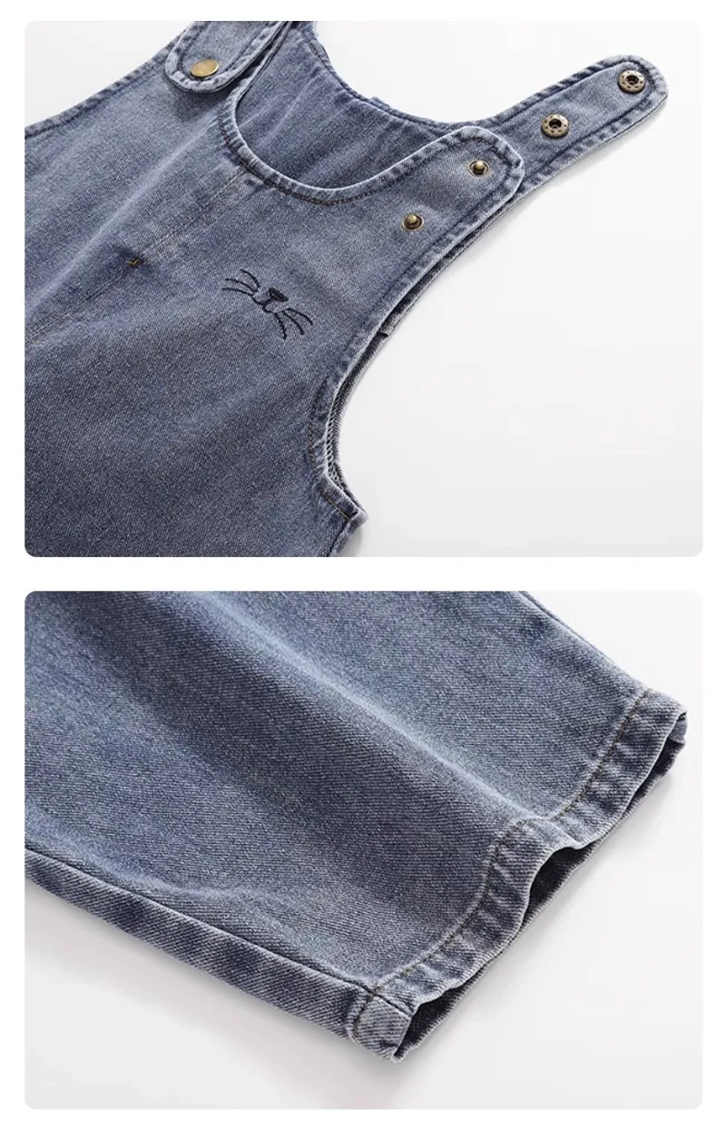 Spring Autumn Children Clothing Pants Suspender Denim Shorts Baby Suspender Denim Jumpsuit Boys Girls Kids Fashion Cartoon Pants view 6