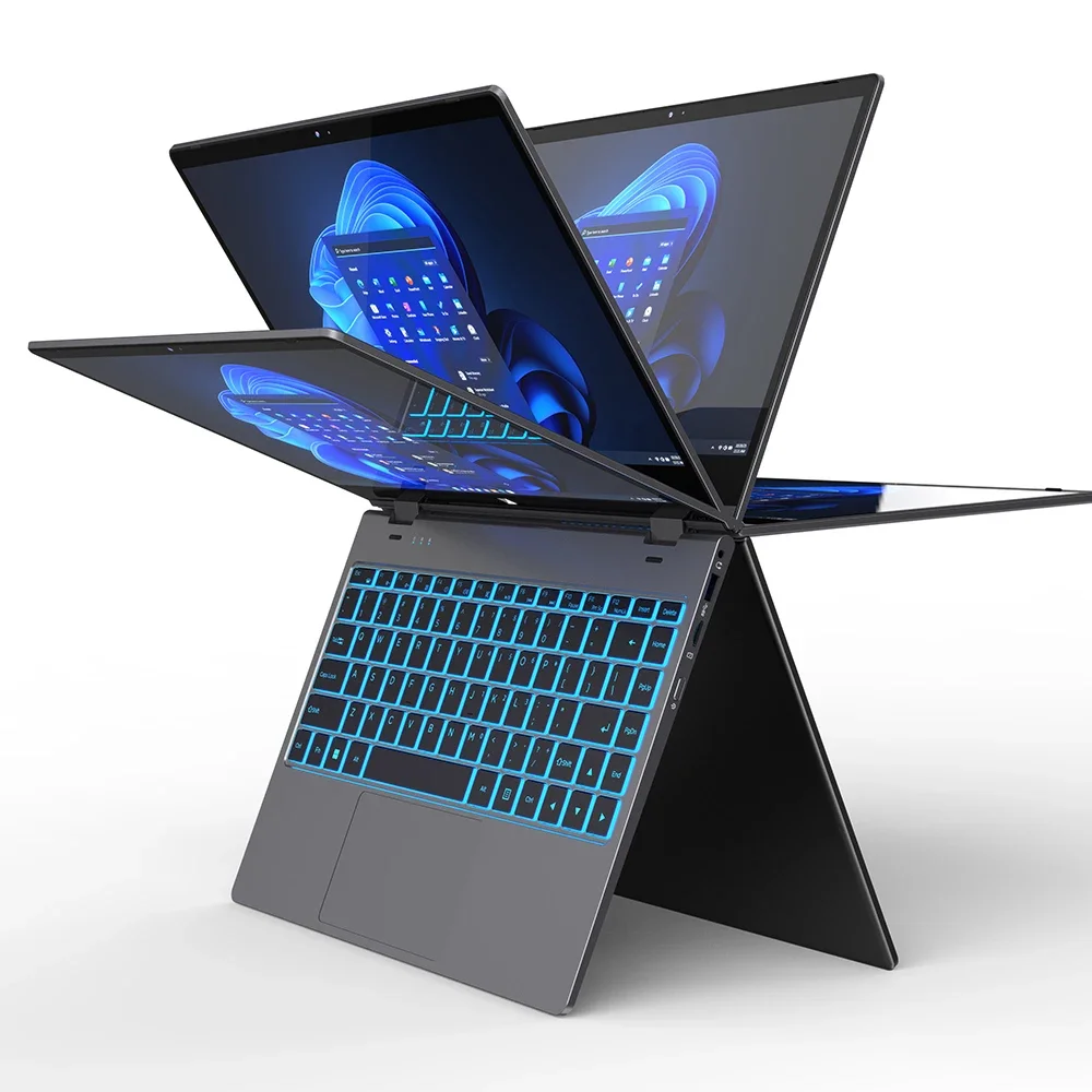 Touchscreen da 14,1 pollici 2 in 1 Yoga Laptop Processore N100 Convertibile Win11 Touchscreen Notebook Computer