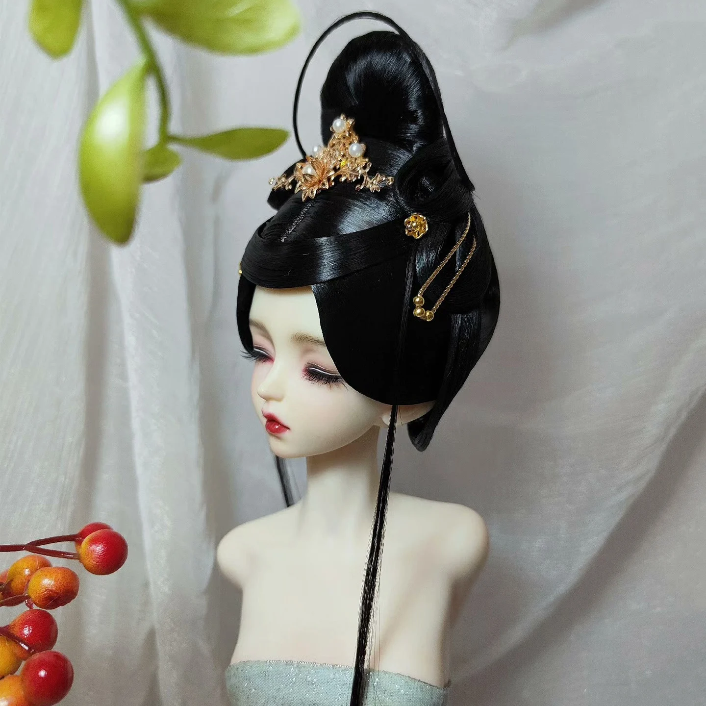 1/6 1/4 1/3 Ancient Costume BJD Doll Wigs Chinese Hanfu Vintage Long Hair Fairy Wig For MSD SD13 Girl SSDF Accessories A2032