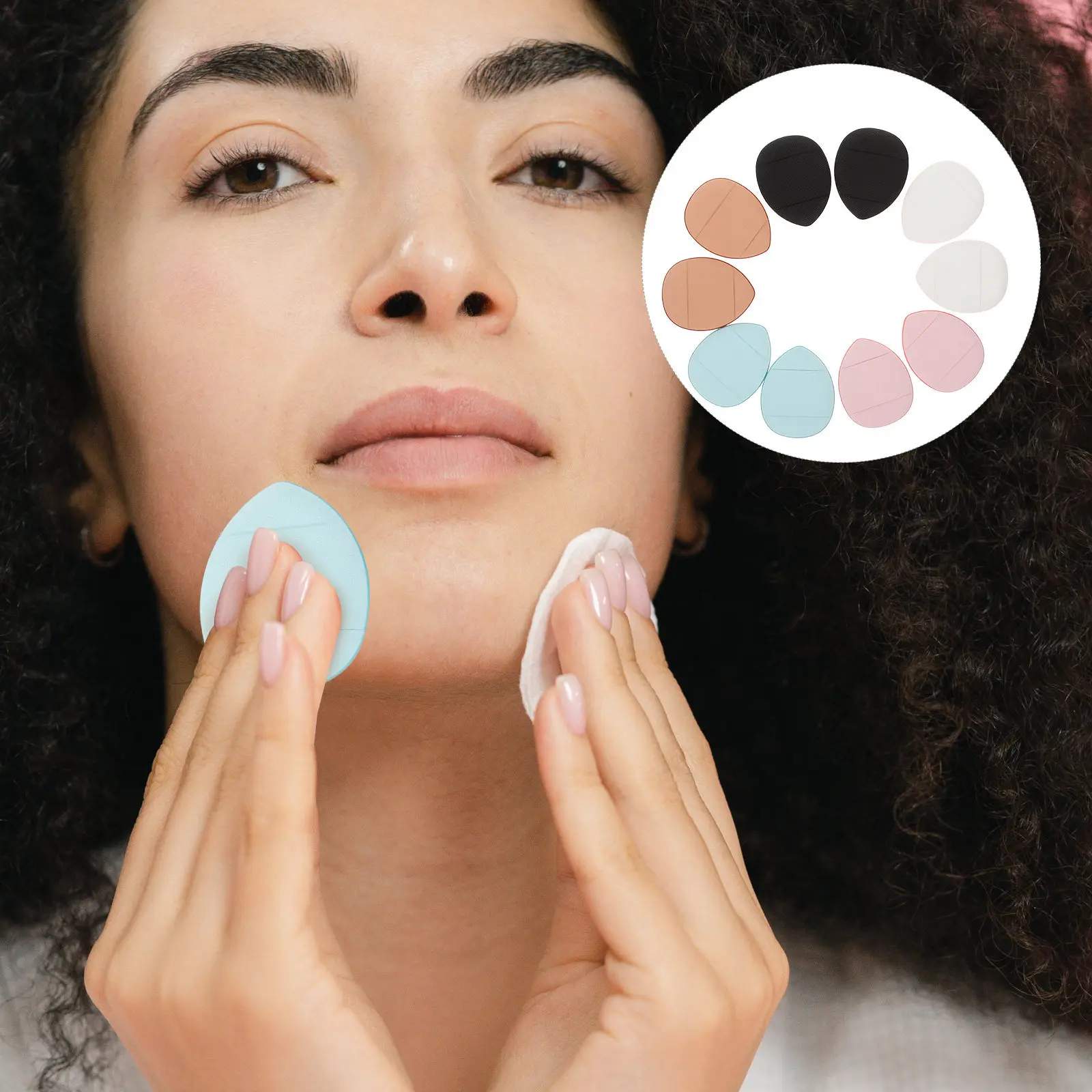 10Pcs Cute Compact Makeup Powder Foundation Sponge Set for Application Up The Tools