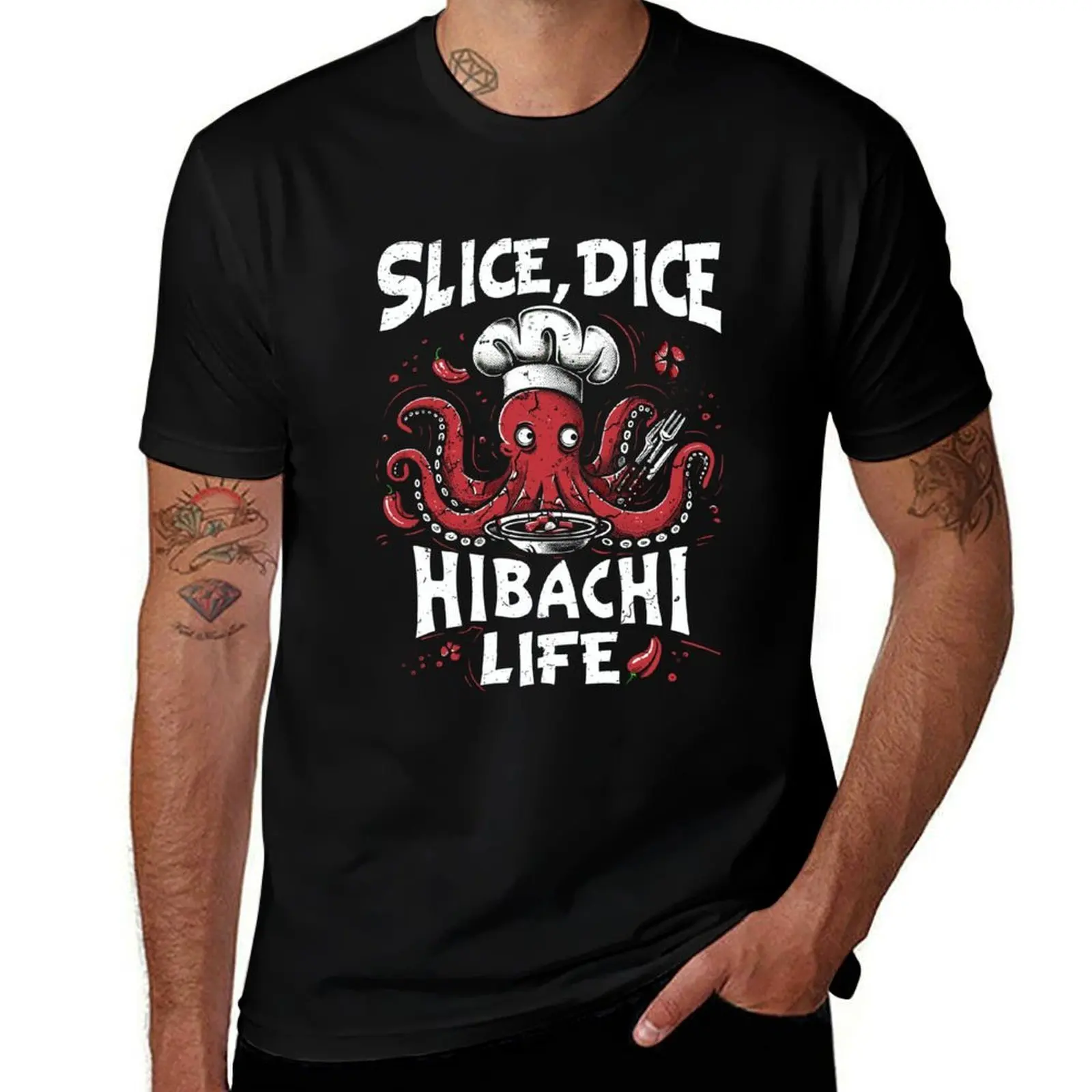 

Hibachi Teppanyaki Slice Dice Hibachi Life T-Shirt Blouse anime clothes T-shirts man summer top tee shirts for men